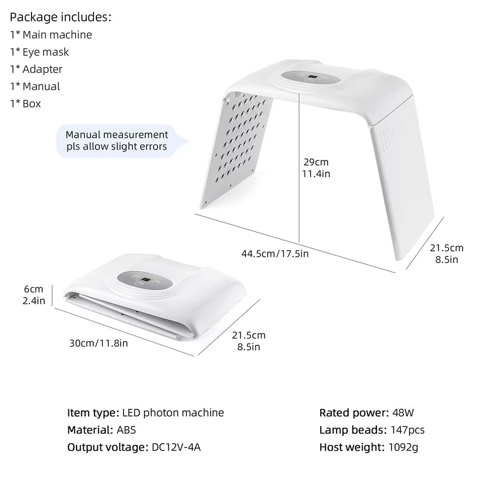 Red Light Therapy for Whole Body - 7 Color LED Foldable Device